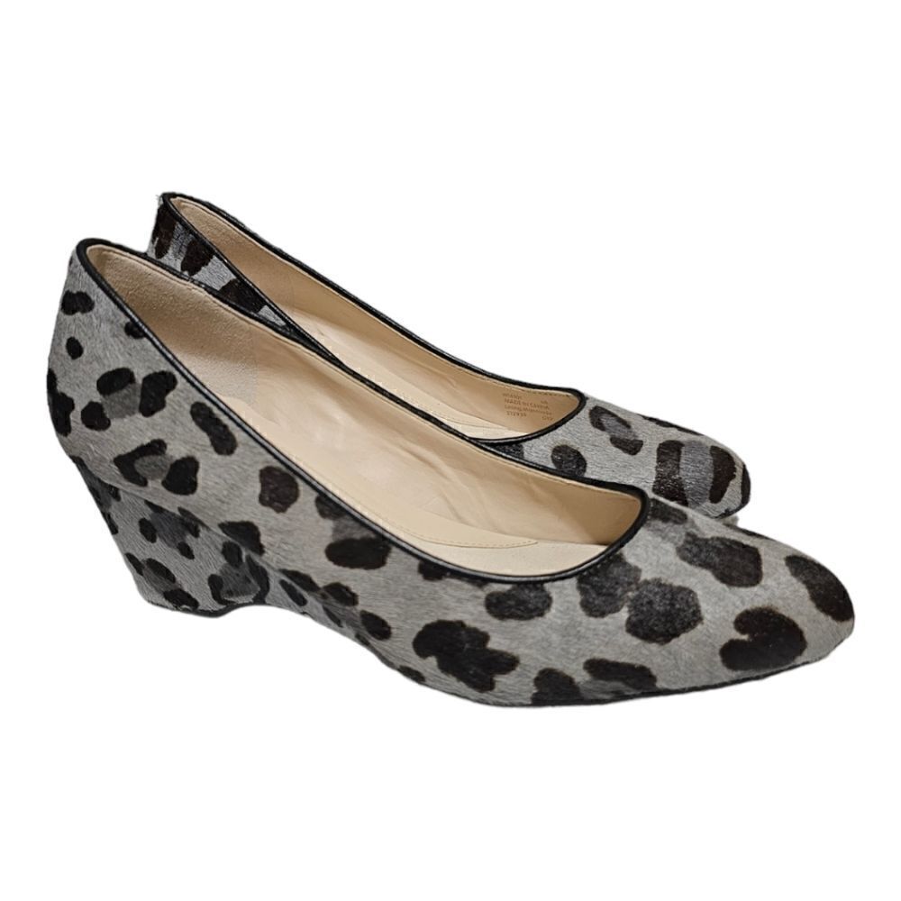 COLE HAAN The Go To Calf Hair Animal Print Wedge Pumps Shoes - Size 6